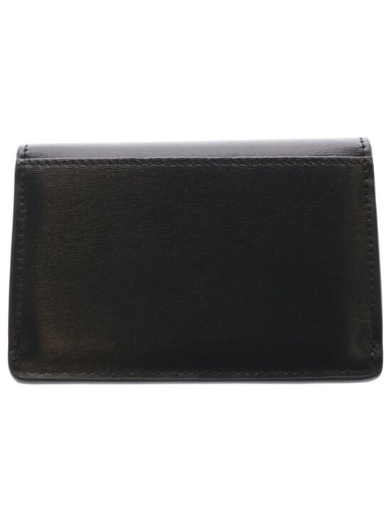 Celine Shiny Calfskin Triomphe Flap Card Holder Black  Celine Triomphe Shiny Card Holder with Calfskin Flap Case Business Black